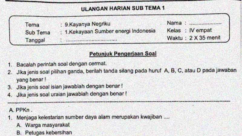 5 Fakta Wajib Tahu Download Soal Tematik Kelas 4 Tema 9 Subtema 1 Sebelum Terlambat