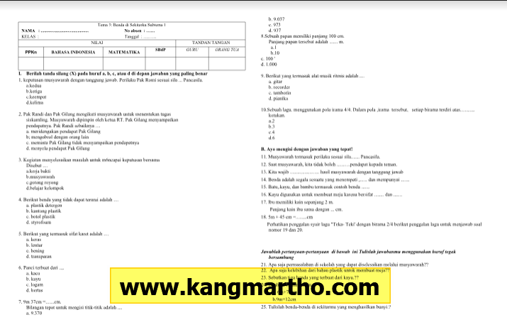 Download Soal UAS Kelas 3 Semester 1 K13 Terbaru 2026, Ternyata Ini Kunci Sukses Anak Raih Nilai Tinggi