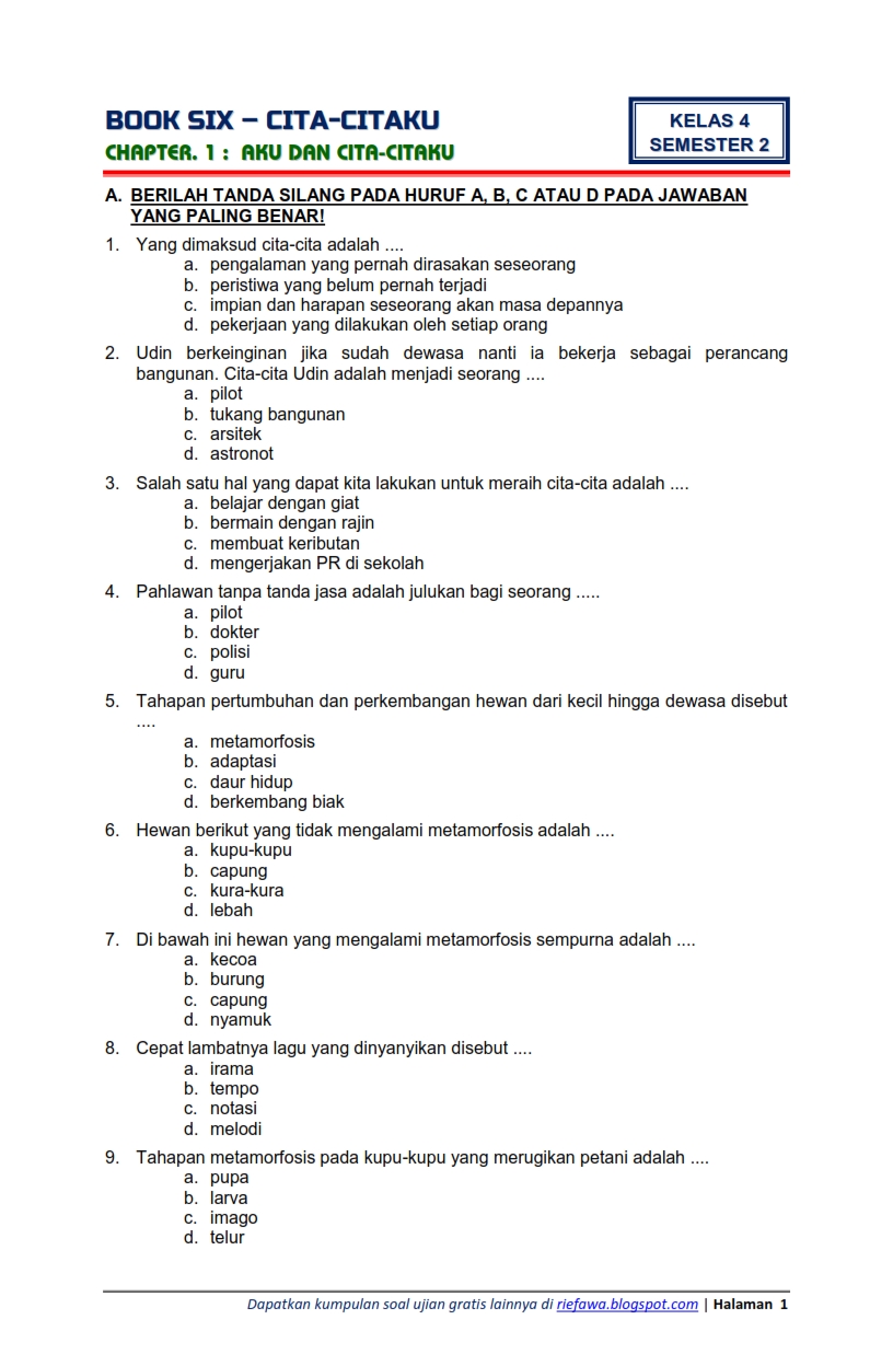 Terbukti! 7 Cara Cepat Dapat Download Soal Tematik Tema 6 Kelas 4 Gratis Sebelum Terlambat