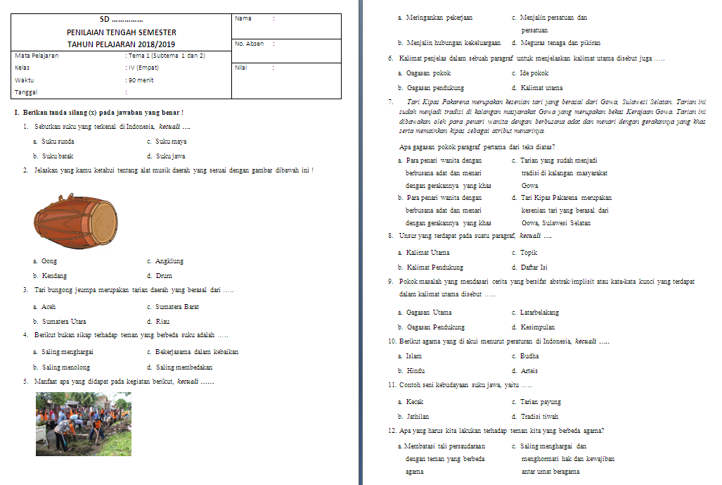 Ternyata Ini Rahasia Download Soal Tematik UTS Kelas 4 Suptema Tema 1 yang Jarang Diketahui