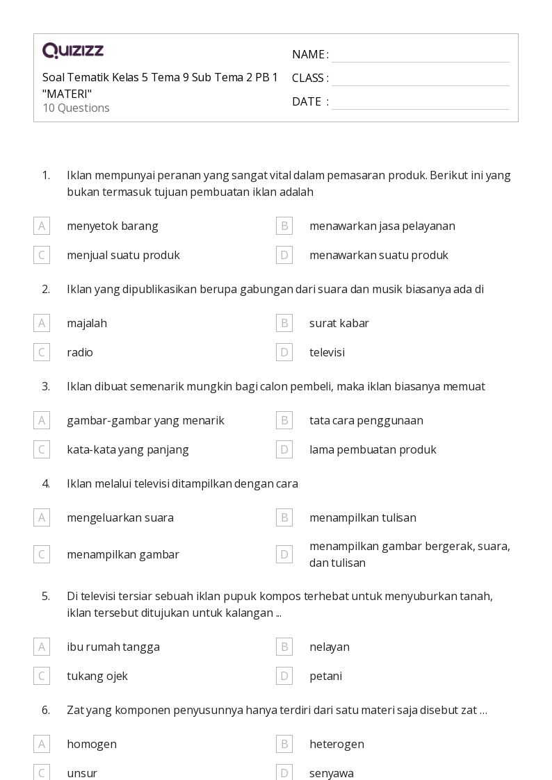 50 lembar kerja Suara dalam Tulisan untuk Kelas 5 di Quizizz Gratis
