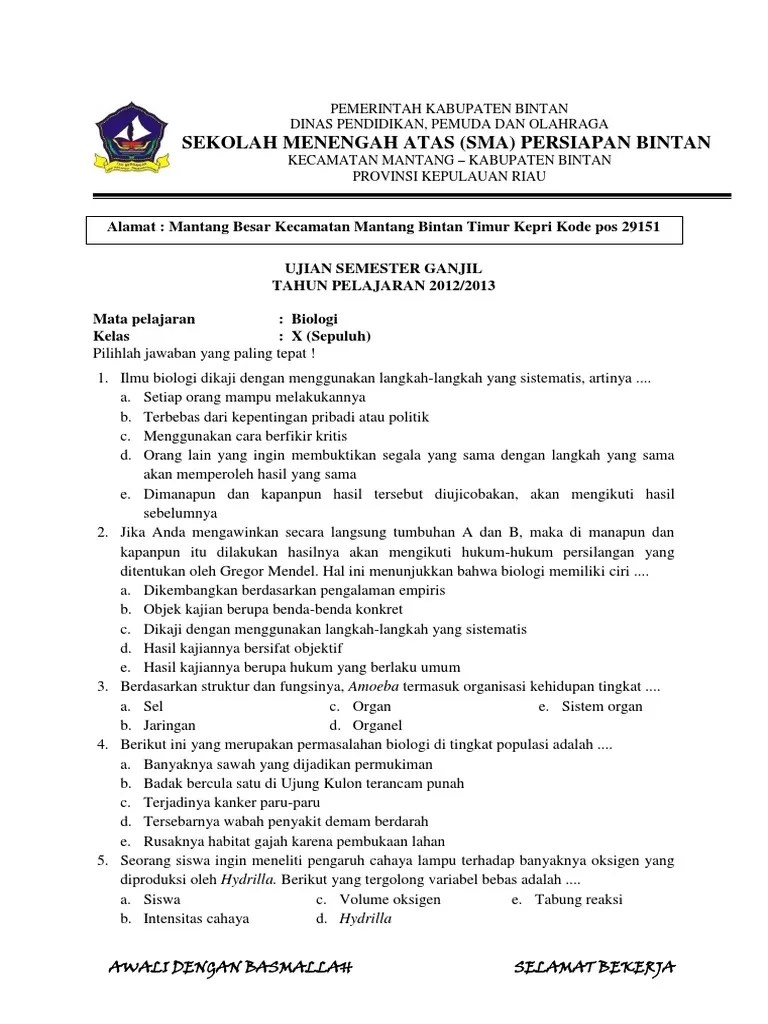 Rahasia Nilai Sempurna dengan Latihan Soal Biologi Kelas 10 Semester 1 Kurikulum 2013 Rahasia Nilai Sempurna dengan Latihan Soal Biologi Kelas 10 Semester 1 Kurikulum 2013